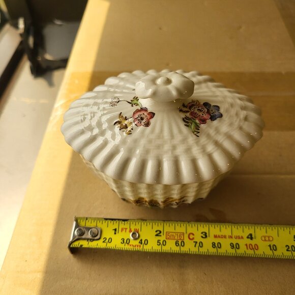 Vintage Copeland Spode Wicker Lane Covered Sugar Bowl GUC SEE PICS "BIN H" - Picture 9 of 9